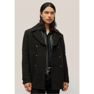 NEW John Varvatos Carlos Wool Peacoat Double Breasted Size EU 46